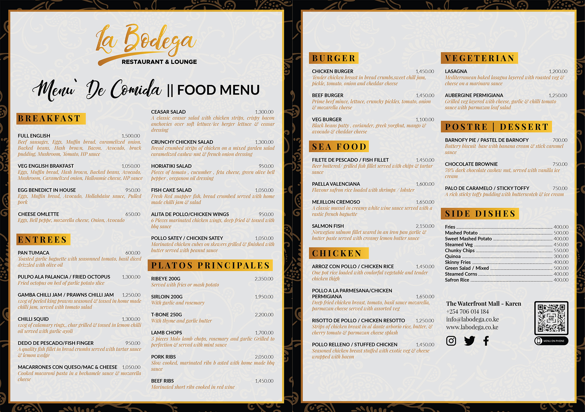 La Bodega Restaurant - Food Menu